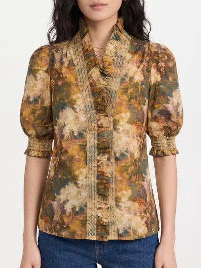 Love The Label Zuri Top In Autumn Arboretum Liberty Print
