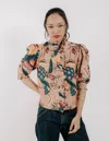 Love The Label Zuri Top Short Sleeve In Brown