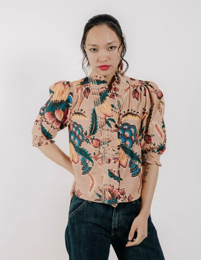 Love The Label Zuri Top Short Sleeve In Brown