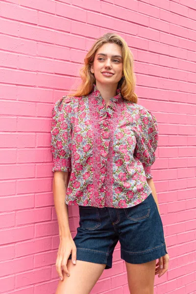 Love The Label Zuri Top Short Sleeve In Pink