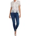 Love Token Ainsley Short Sleeve Lace Blouse In White In White
