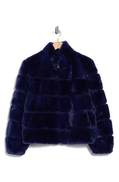 Love Token Alex Faux Fur Jacket In Blue