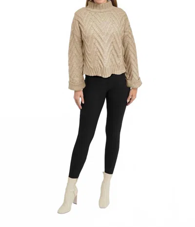 Love Token Amelia Sweater Top In Oatmeal In Brown