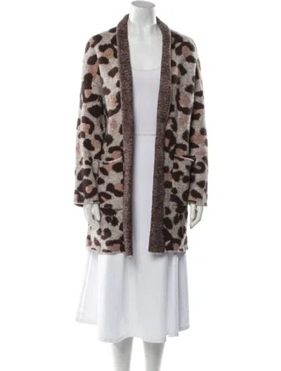 Pre-owned Love Token Animal Print Coat In Multi