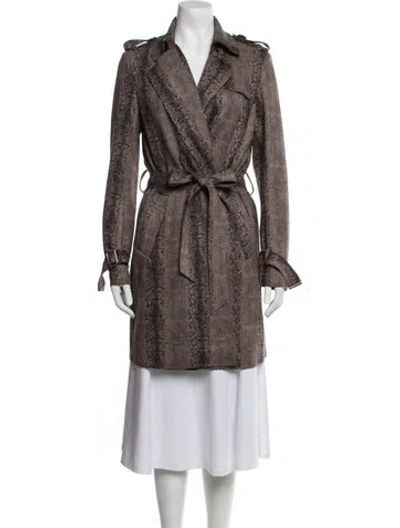 Pre-owned Love Token Animal Print Trench Coat In Multicolor
