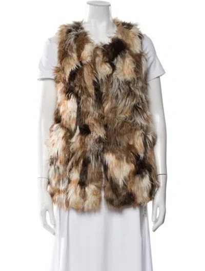 Pre-owned Love Token Animal Print Vest In Brown