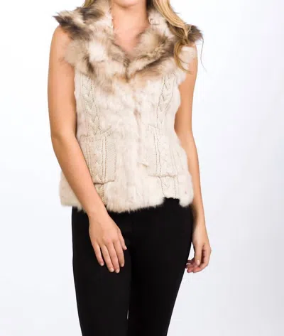 Love Token Asher Fur Vest In Champagne In Neutral