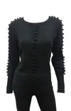 Love Token Ashton Long Sleeve Sweater In Black In Black