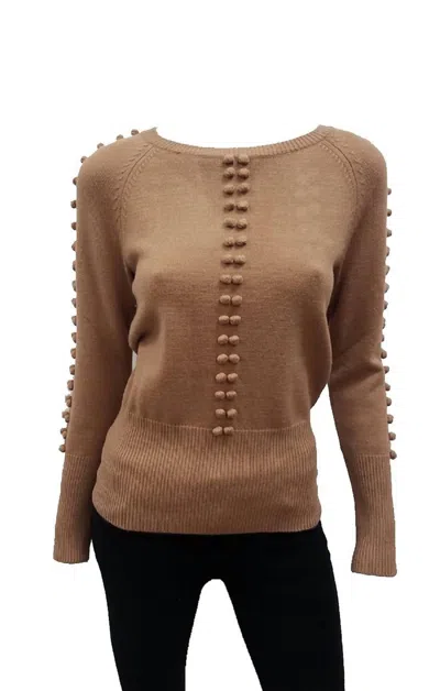 Love Token Ashton Long Sleeve Sweater In Camel In Multi
