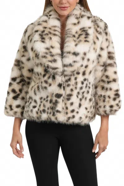 Love Token Aspen Faux Fur Jacket In Snow Leopard In Neutral