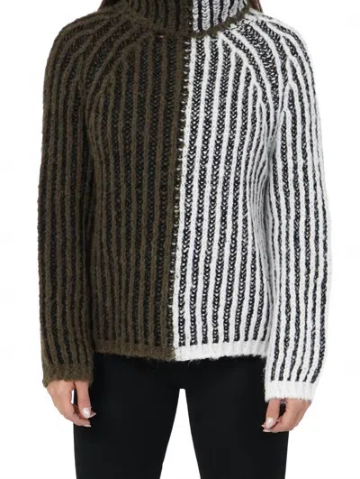 Love Token Aubrie Turtleneck Sweater In Olive In Multi