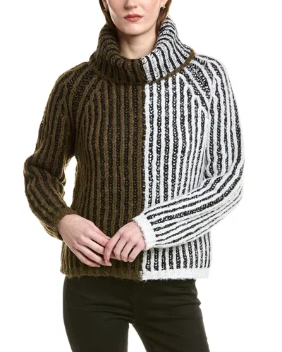 Love Token Aubrie Wool-blend Turtleneck Sweater In Green