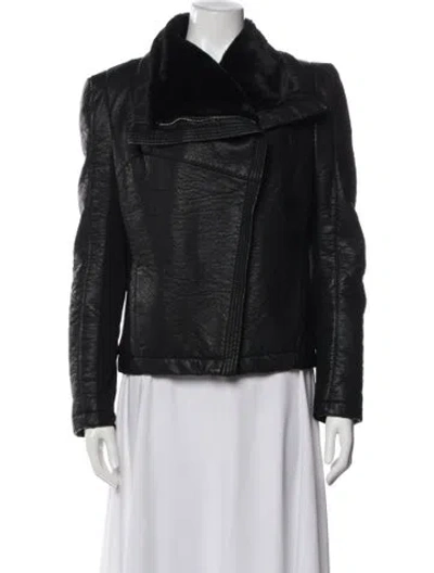 Pre-owned Love Token Biker Jacket In Gray