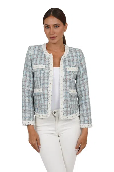 Love Token Blair Tweed Jacket In Blue