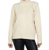 LOVE TOKEN CABLE TURTLENECK SWEATER IN IVORY