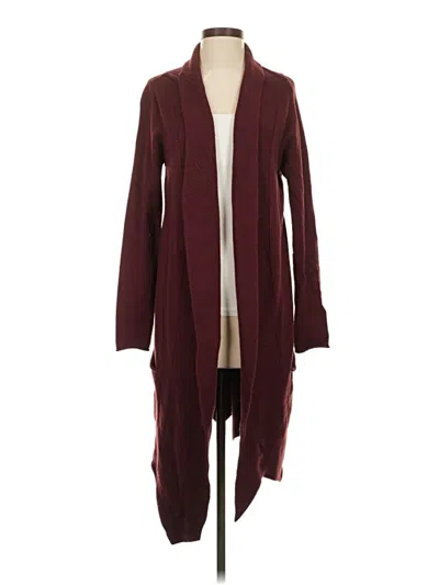 Pre-owned Love Token Cardigan Sweater In Burgundy