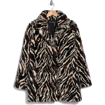 Love Token Cathy Faux Fur Coat In Gray