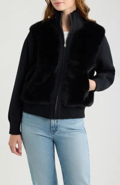 Love Token Celia Faux Fur Jacket In Black
