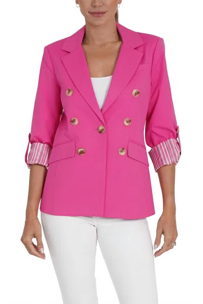 Love Token Celine Blazer In Hot Pink
