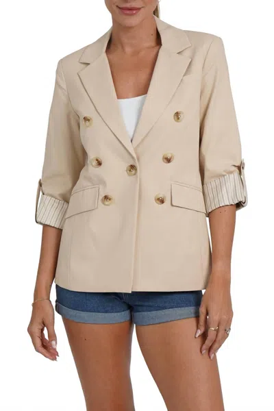 Love Token Celine Blazer In Khaki In Neutral
