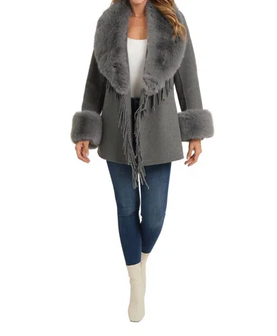 Love Token Charlotte Coat In Grey In Gray