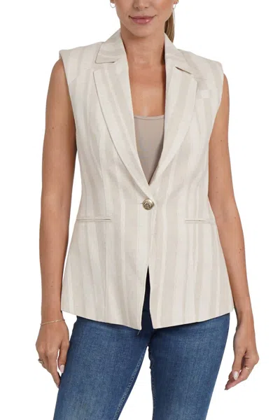 Love Token Cheryl Linen Blend Vest In Khaki In Green