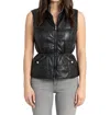 Love Token Chlo Puffer Vest With Cinched Waist In Black In Black