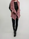 LOVE TOKEN CHLOE GENUINE RABBIT FUR VEST IN ROSE