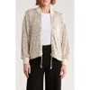 Love Token Cindy Sequin Bomber Jacket In Silver