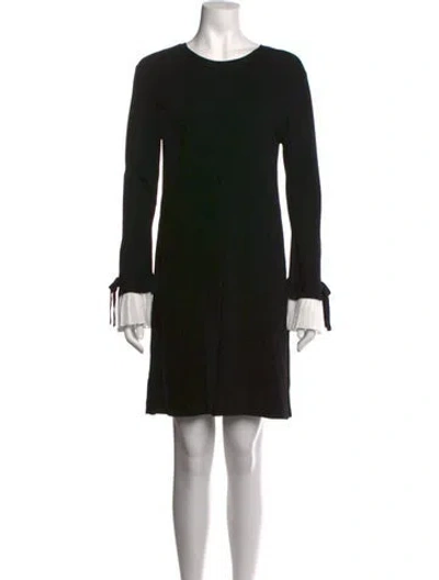 Pre-owned Love Token Crew Neck Mini Dress In Black