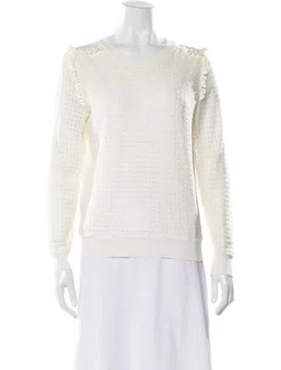 Pre-owned Love Token Crew Neck Sweater In White