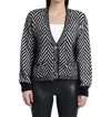 Love Token Davner Herringbone Cardigan In Black In Multi
