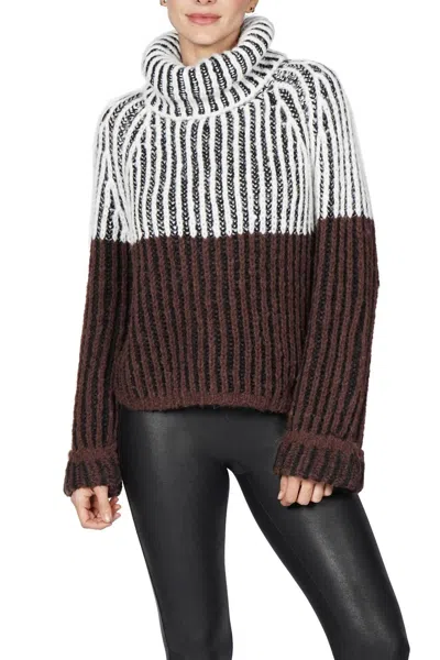 Love Token Daytona Turtleneck Sweater In Brown Multi