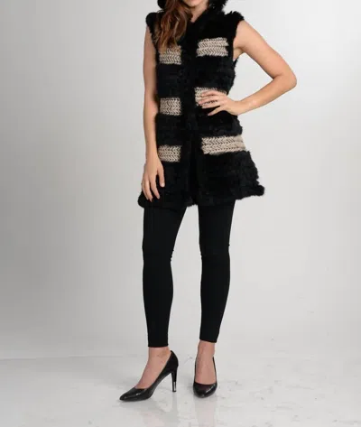 Love Token Dion Fur Vest In Black