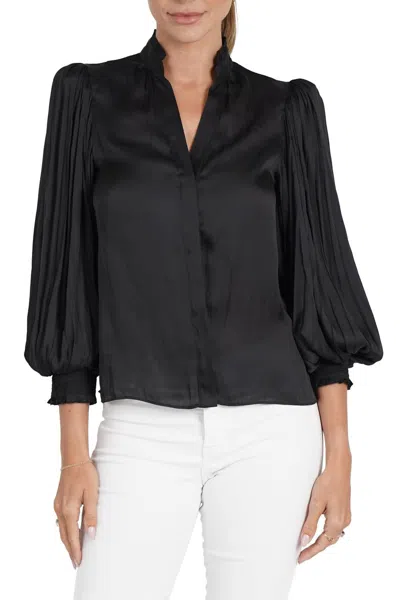 Love Token Elizabeth Button Down Blouse In Black