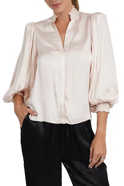 Love Token Elizabeth Button Down Blouse In Cream In White