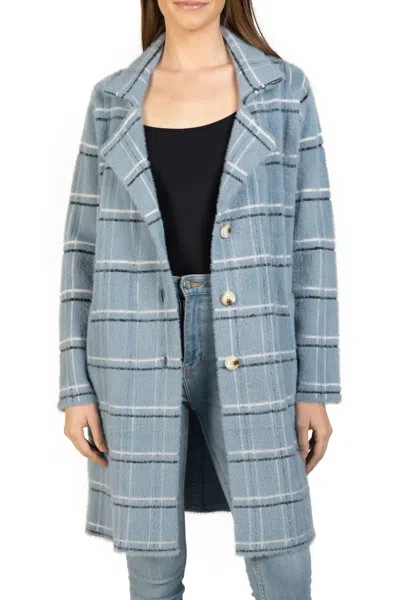 Love Token Eve Button Down Coatigan In Blue