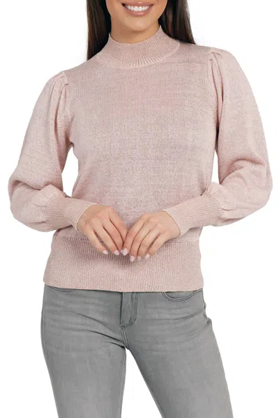 Love Token Evelyn Mockneck Sweater In Rose Gold In Pink