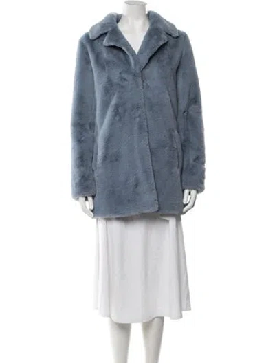 Pre-owned Love Token Faux Fur Coat In Blue