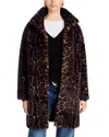 Love Token Faux Fur Coat In Animal Print