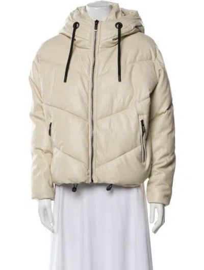 Pre-owned Love Token Faux Fur Coat In Neutral