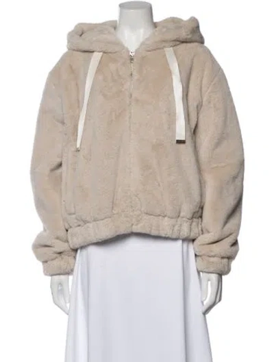 Pre-owned Love Token Faux Fur Faux Fur Jacket In Neutral