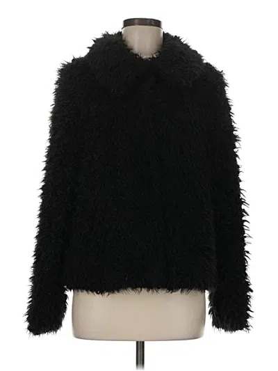 Pre-owned Love Token Faux Fur Jacket In Black