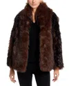 Love Token Faux Fur Jacket In Brown