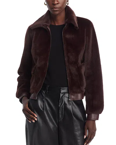 Love Token Faux Fur Jacket In Brown