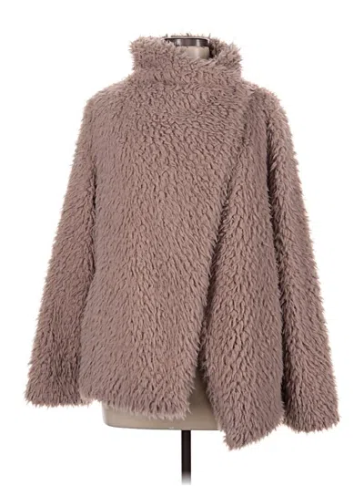 Pre-owned Love Token Faux Fur Jacket In Gray