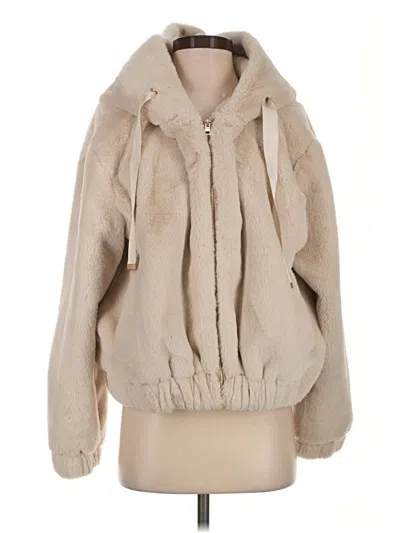 Pre-owned Love Token Faux Fur Jacket In Ivory