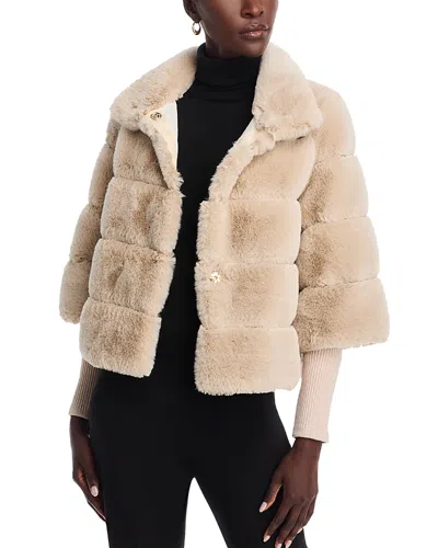 Love Token Faux Fur Jacket In Multi