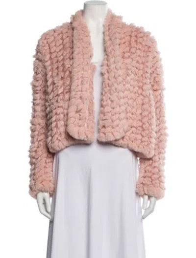 Pre-owned Love Token Faux Fur Jacket In Pink