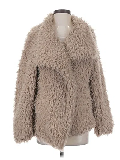 Pre-owned Love Token Faux Fur Jacket In Tan